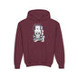 Patch Up Skull Youth Hoodie - S / Maroon - Kids clothes