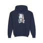 Patch Up Skull Youth Hoodie - S / Navy - Kids clothes