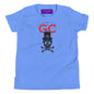 Royal Black Skull Youth T-Shirt - Heather Columbia Blue / S