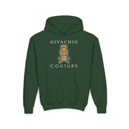 Silvo Skull Youth Hoodie - S / Forest Green - Kids clothes