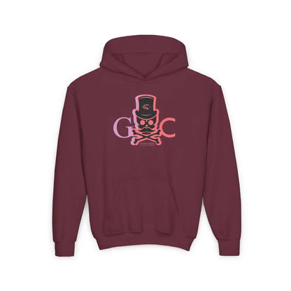 Skull Faded Youth Hoodie - S / Maroon - Kids clothes