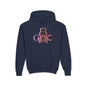 Skull Faded Youth Hoodie - S / Navy - Kids clothes