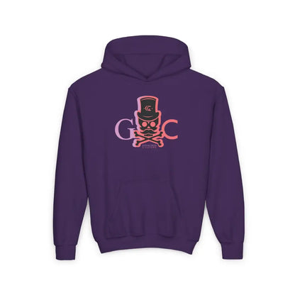 Skull Faded Youth Hoodie - S / Purple - Kids clothes