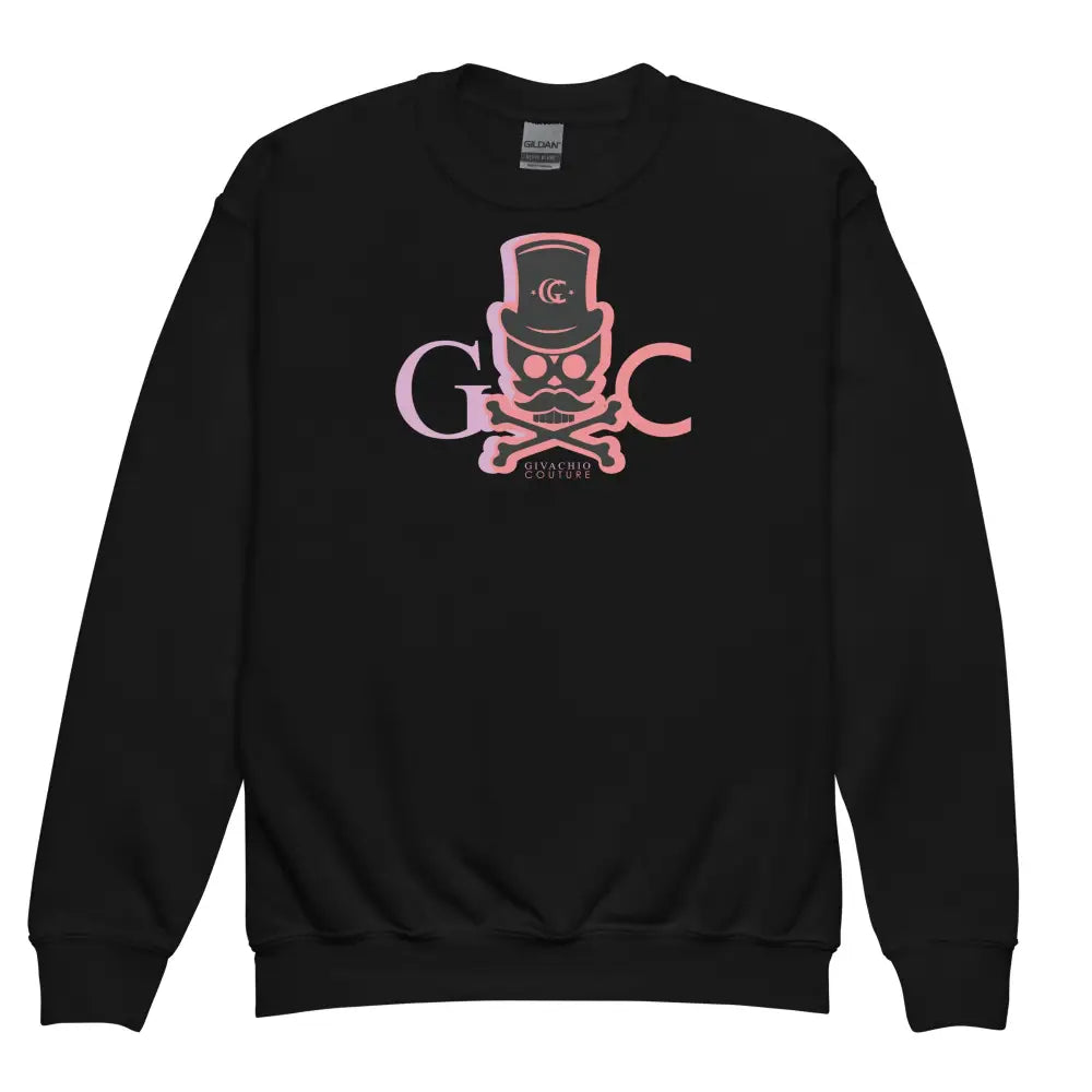 Skull Faded Youth Sweatshirt - Black / XS