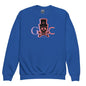 Skull Faded Youth Sweatshirt - Royal / XS