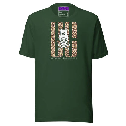 Skull Leapord T-Shirt - Forest / S - T-Shirts