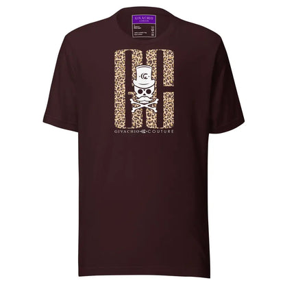 Skull Leapord T-Shirt - Oxblood Black / S - T-Shirts