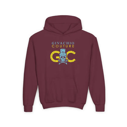 Skullviva Youth Hoodie - S / Maroon - Kids clothes
