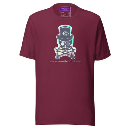 Skyure Skull T-Shirt - Maroon / S - T-Shirts